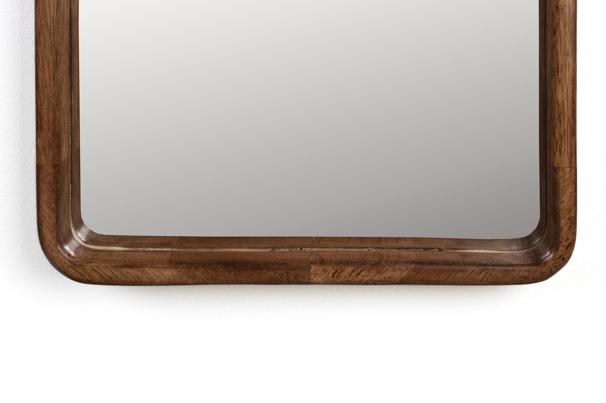 Nyko Brown Wood Rectangle Wall Mirror Large